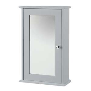 Aacle Wooden Wall Hung Mirrored Cabinet In Grey