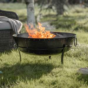 Abbots Traditional Style Metal Fire Pit In Black