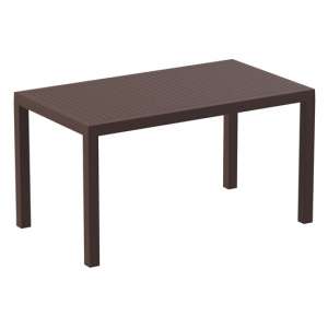 Aboyne Outdoor Rectangular 140cm Dining Table In Brown