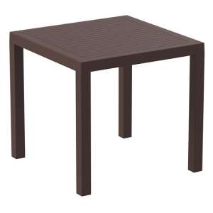Aboyne Outdoor Square 80cm Dining Table In Brown