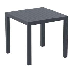 Aboyne Outdoor Square 80cm Dining Table In Dark Grey