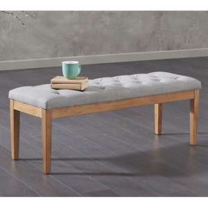 Absoluta 120cm Grey Fabric Dining Bench With Oak Frame