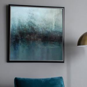 Stylish Abstract Framed Wall Art in Blue Hues