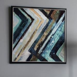 Abstract Framed Wall Art In Blue And Black