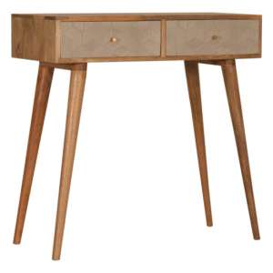 Acadia Wooden Console Table In Oak Ish And Vintage Grey