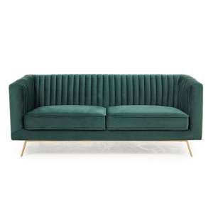 Daniele Velvet Upholstered 2 Seater Sofa In Green