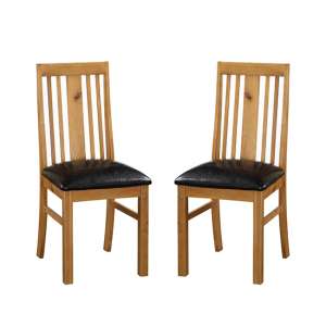 Adriel Light Oak Wooden Dining Chairs In Pair