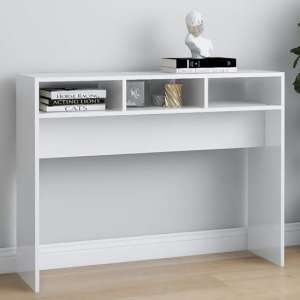 Acosta High Gloss Console Table With 3 Shelves In White