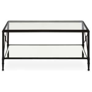 Acox Rectangular Clear Glass Top Coffee Table With Black Frame
