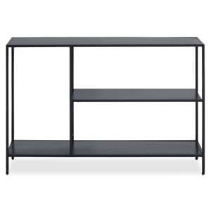 Acre Metal Console Table With 2 Shelves In Black