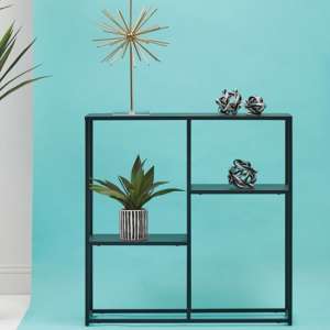 Acre Metal Shelving Unit With Open Shelves In Black