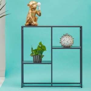 Acre Metal Shelving Unit With Open Shelves In Grey