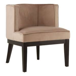 Adalinise Rounded Velvet Bedroom Chair In Light Brown