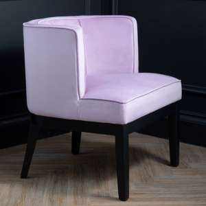 Adalinise Rounded Velvet Bedroom Chair In Pink