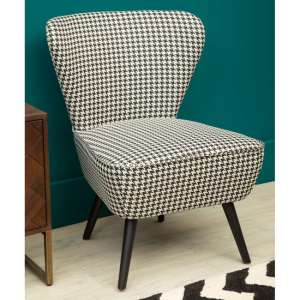 Adalinise Wingback Fabric Bedroom Chair In Black And White