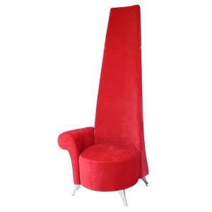 Adalyn Right Handed Potenza Chair In Red Fabric With Chrome Legs