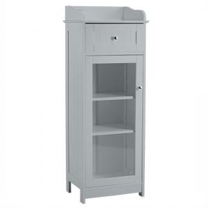 Aacle Bathroom Storage Cabinet In Grey With 1 Glass Door