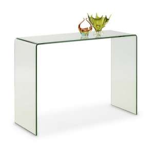 Acelynn Console Table In Clear Tempered Glass