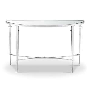 Adley Glass Console Table With Chrome Stainless Steel Legs
