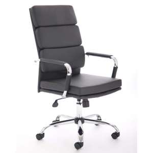 Advocate Leather Executive Office Chair In Black With Arms