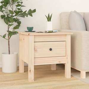Aeneas Solid Pinewood Side Table With 1 Drawer In Natural