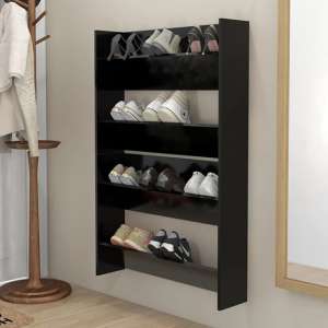 Agim Wooden Shoe Storage Rack With 4 Shelves In Black