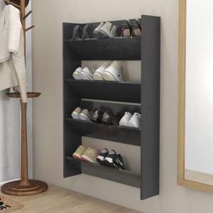 Agim Wooden Shoe Storage Rack With 4 Shelves In Grey