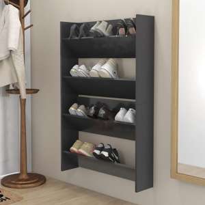 Agim Wooden Shoe Storage Rack With 4 Shelves In Grey
