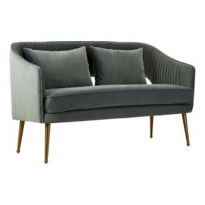 Agnetas Upholstered Velvet 2 Seater Sofa In Blue