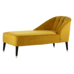 Agoront Upholstered Velvet Lounge Chaise In Yellow