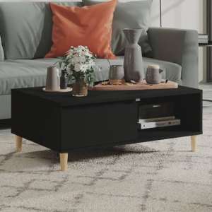 Agron Wooden Coffee Table With 1 Door In Black