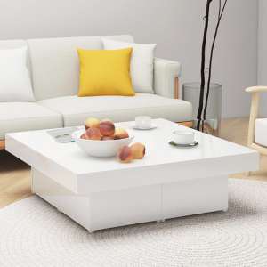 Akili Square High Gloss Coffee Table In White