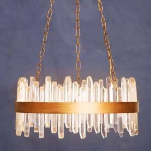 Akona Acrylic Chandelier Ceiling Light With Copper Band