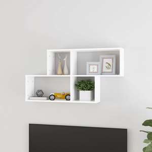 Akua Wooden Wall Cube Shelf In White