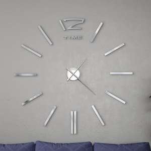 Alabama EVA Modern Design 3D Wall Clock In High Gloss Silver