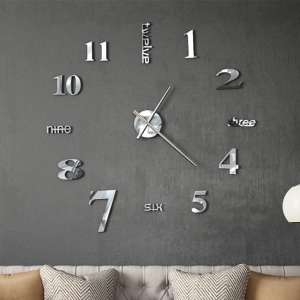 Alagan EVA Modern Design 3D Wall Clock In High Gloss Silver