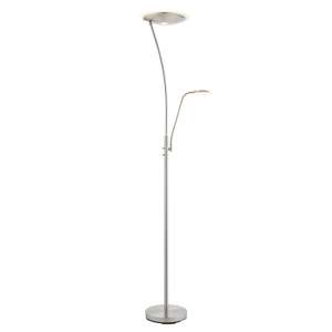 Alassio Mother And Child Task Floor Lamp In Satin Chrome