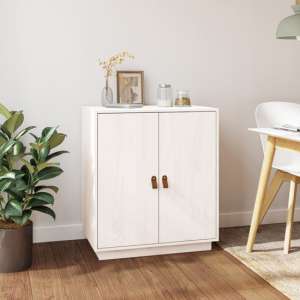 Alawi Pine Wood Sideboard With 2 Doors In White