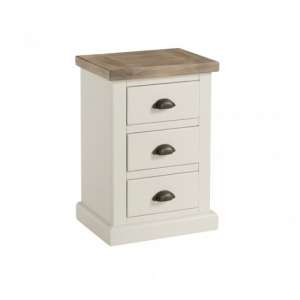 Alaya Compact Bedside Cabinet In Stone White Finish
