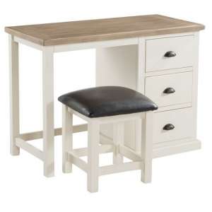 Alaya Dressing Table With Stool In Stone White Finish