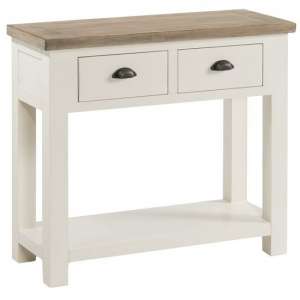 Alaya Large Console Table In Stone White Finish