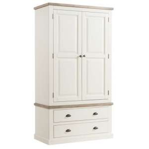 Alaya Small Wardrobe In Stone White With Two Doors