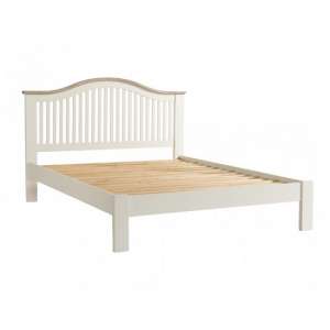 Alaya Wooden Double Size Bed In Stone White Finish