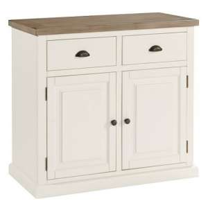 Alaya Wooden Small Sideboard In Stone White Finish