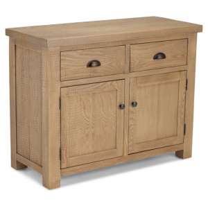 Albas Wooden Small Sideboard In Planked Solid Oak