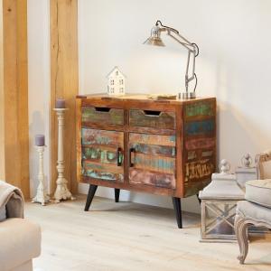 Albion Wooden Sideboard Small In Reclaimed Wood With 2 Doors