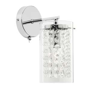 Alda Glass Faceted Beads Wall Light In Polished Chrome