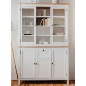 Alder Wooden Display Cabinet And Sideboard In White Artisan Oak