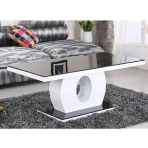Eira Glass Coffee Table Rectangular In Black And High Gloss