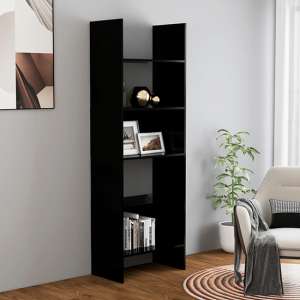 Alev Wooden Bookcase With 5 Shelves In Black